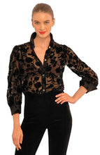 Load image into Gallery viewer, Flighty Floral Blouse, Luxe Leaf Velvet
