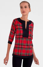 Load image into Gallery viewer, Split Neck Tunic, Duke of York | Red Multi

