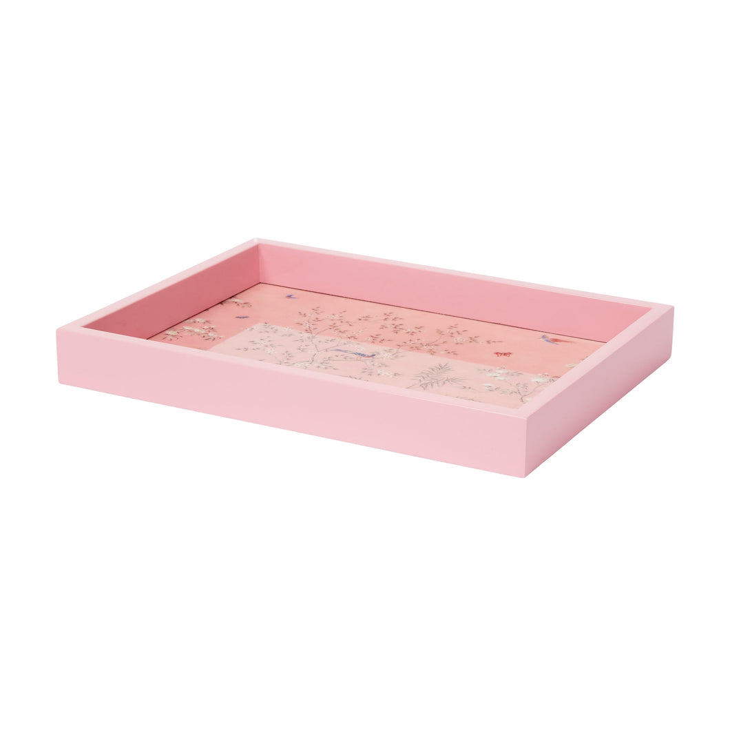 Pink Chinoiserie Tray, 11x8