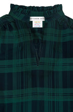Load image into Gallery viewer, Ruffleneck Tunic,  Blackwatch Plaid | Navy &amp; Green
