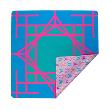 Load image into Gallery viewer, Teal Garden Double-Sided Travel Mahjong Mat
