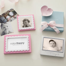 Load image into Gallery viewer, Pink with White Scalloped Acrylic Border Frame, 4x4
