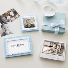 Load image into Gallery viewer, Sky Blue with White Scalloped Acrylic Border Frame, 4x6
