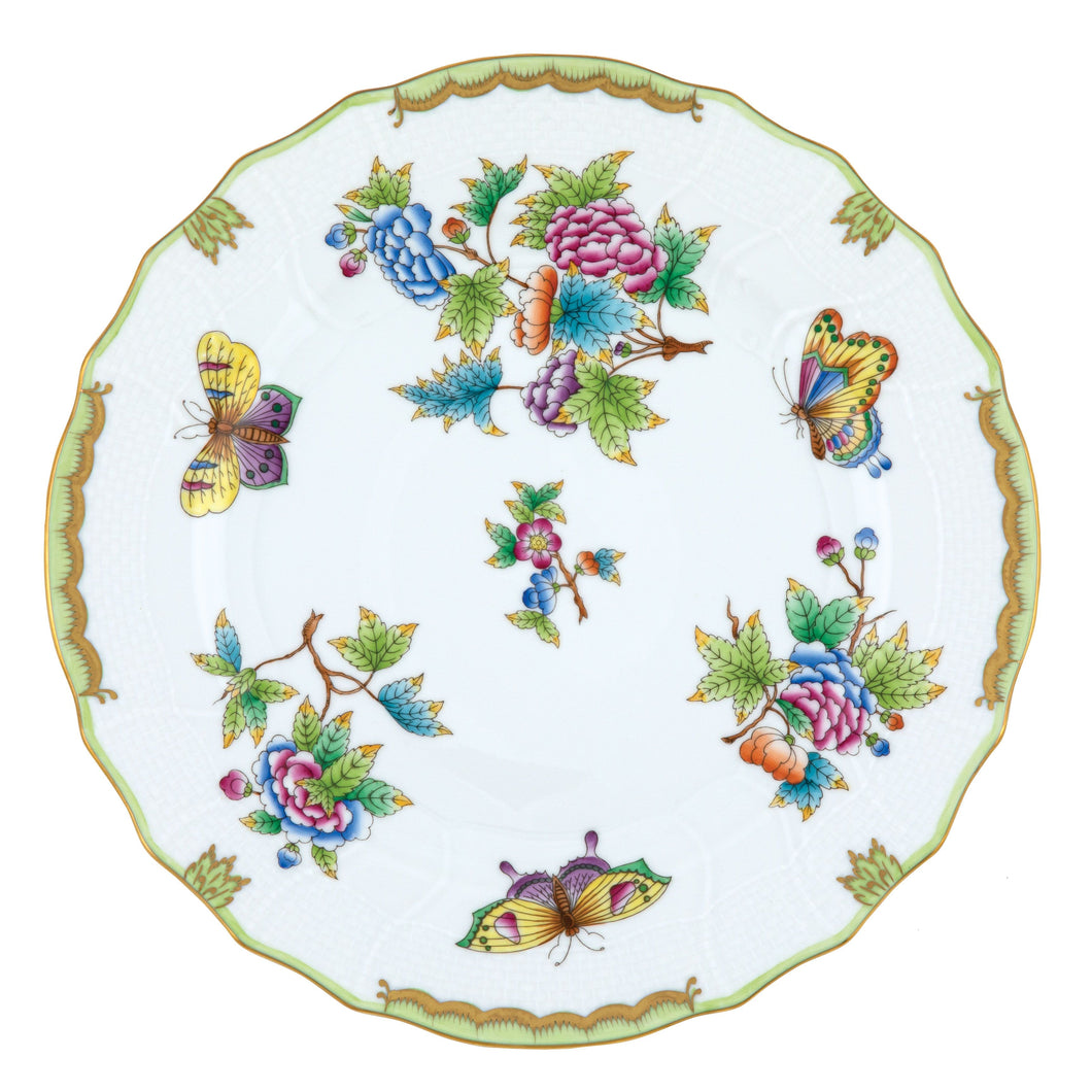 Queen Victoria Dinner Plate, Green