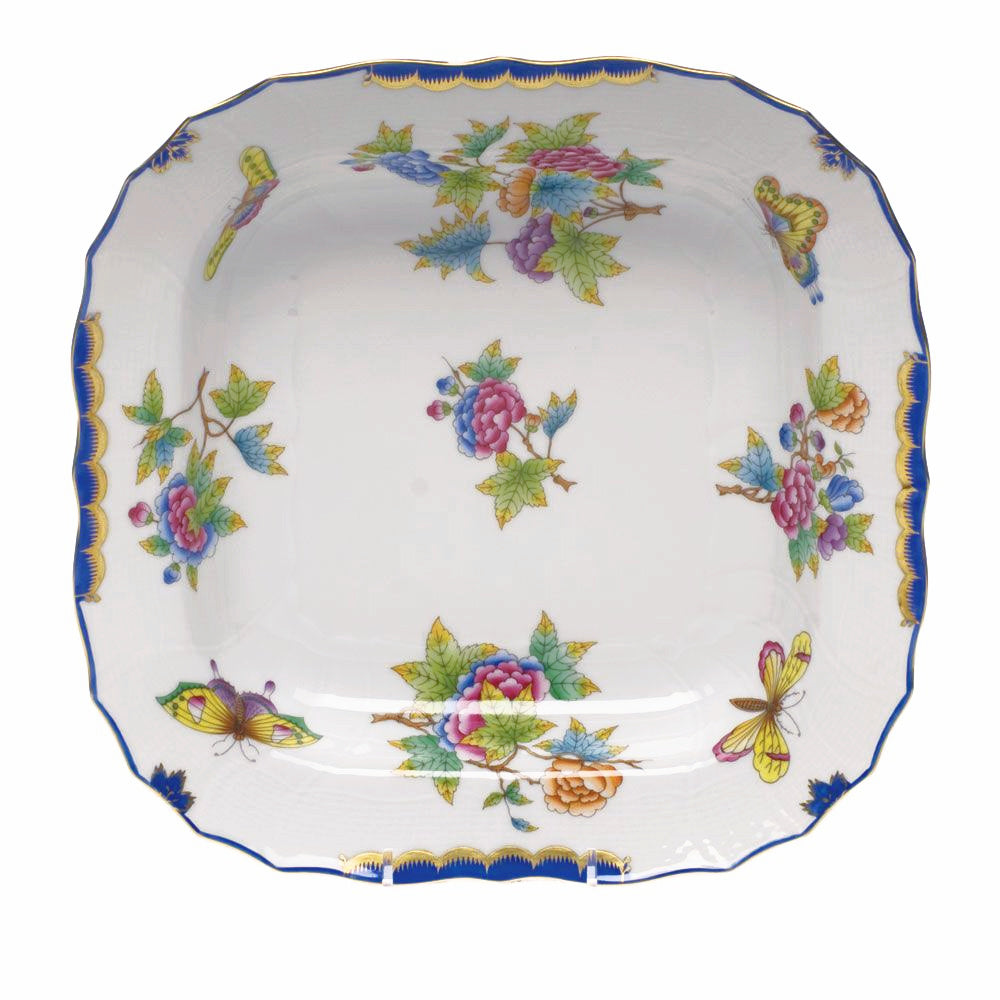Queen Victoria Square Fruit Dish, Blue