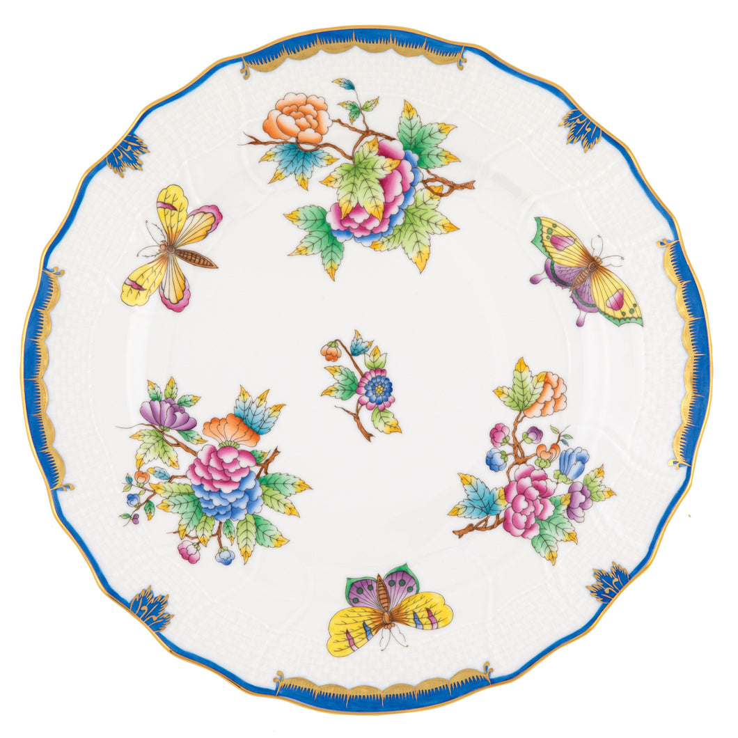 Queen Victoria Dinner Plate, Blue
