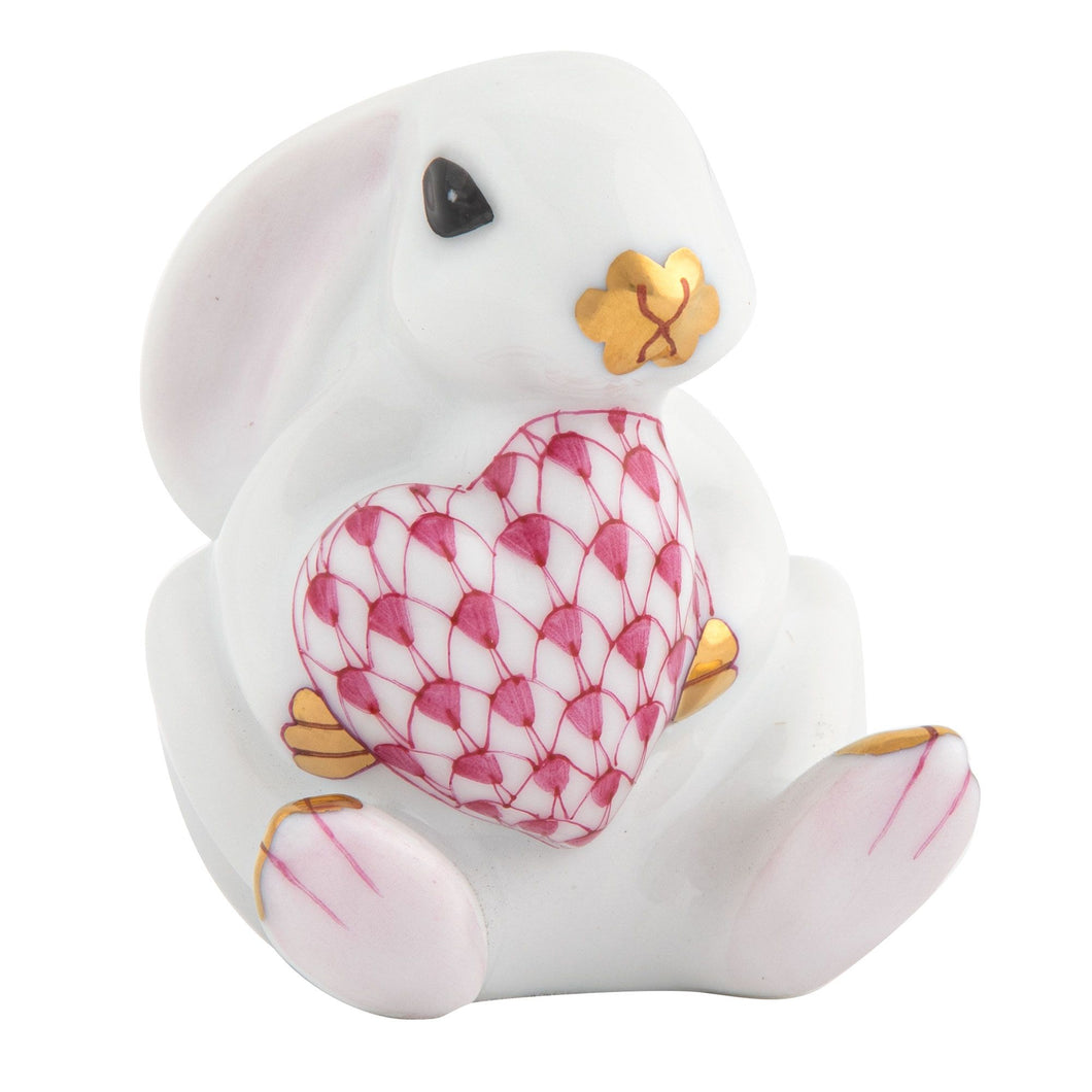Herend Bunny with Heart, Raspberry