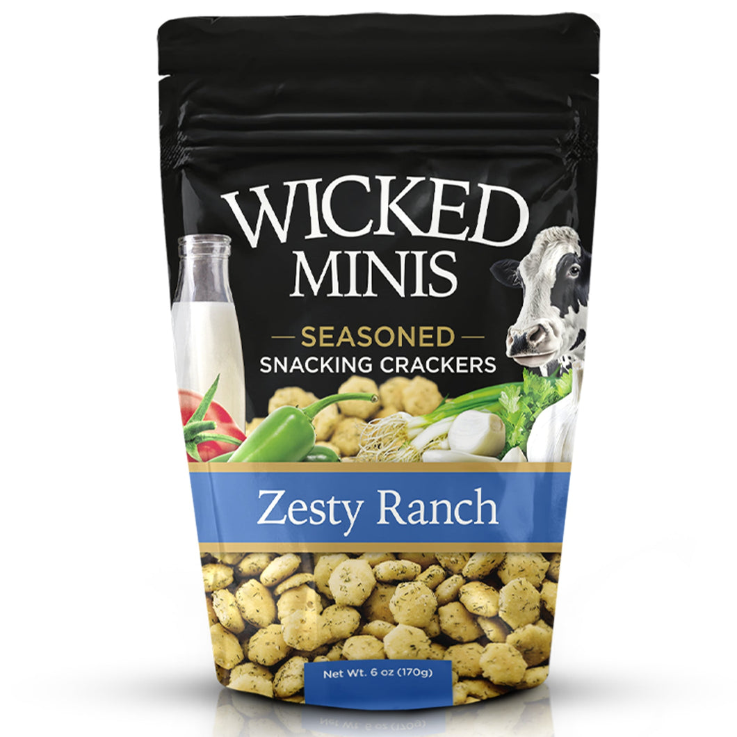 Wicked Minis Seasoned Crackers, Zesty Ranch