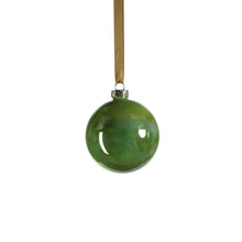 Load image into Gallery viewer, Solid Luster Glass Ball Ornament, Green | 3.25"
