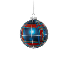 Load image into Gallery viewer, Plaid Glass Ball Ornament | 4"
