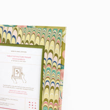 Load image into Gallery viewer, Hand Marbled Tabletop Picture Frame, Moss Mountain
