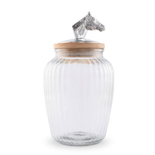 Load image into Gallery viewer, Horse Head Canister with Wood Lid, Lg
