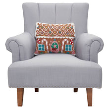 Load image into Gallery viewer, Shaped Pastel Gingerbread House Pillow, 14 x 18&quot;
