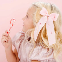 Load image into Gallery viewer, Large Candy Cane Village Bow, White

