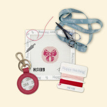 Load image into Gallery viewer, Self-Finishing Needlepoint Key Fob Kit, Pretty in Pink
