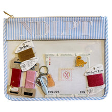 Load image into Gallery viewer, Ndlpt Blue &amp; White Striped Project Bag
