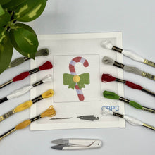 Load image into Gallery viewer, Candy Cane with Green Bow Needlepoint Kit

