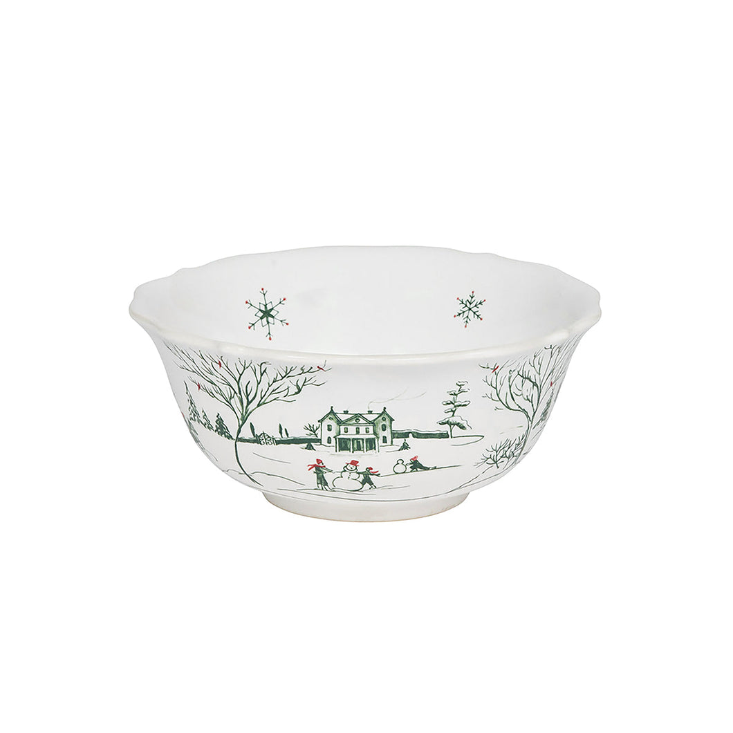 Winter Frolic Cereal/Ice Cream Bowl, Evergreen