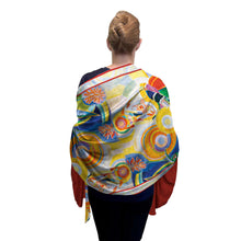 Load image into Gallery viewer, Fine Art Silk Blend Shawl - Delaunay Portuguese Woman
