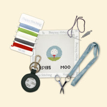 Load image into Gallery viewer, Self-Finishing Needlepoint Key Fob Kit, Tee Time
