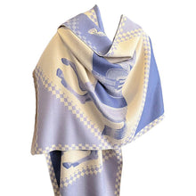 Load image into Gallery viewer, Equestrian Scarf Wrap, Delft Blue
