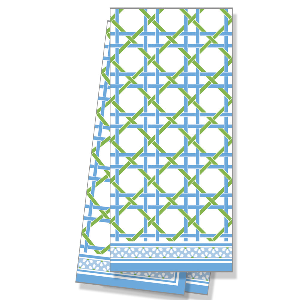 Blue + Green Basketweave Tea Towel