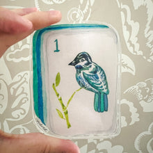 Load image into Gallery viewer, Bird Bam Mahjong Tile Watercolor Acrylic Ornament
