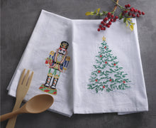 Load image into Gallery viewer, Snowy Tree Embroidered Kitchen Towel
