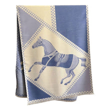 Load image into Gallery viewer, Equestrian Scarf Wrap, Delft Blue

