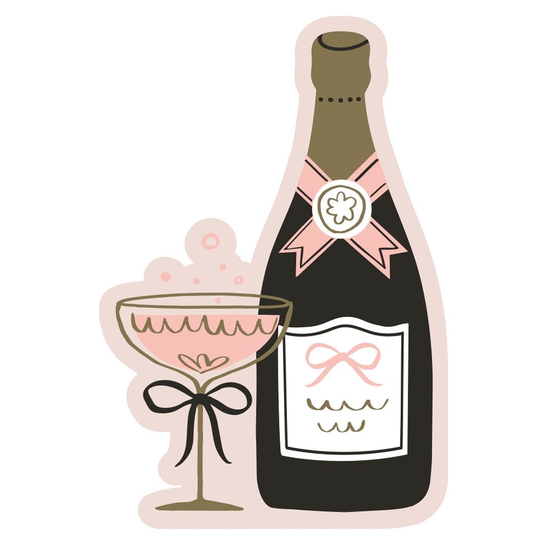 Champagne Bottle Die-Cut Cocktail Napkins, 16ct