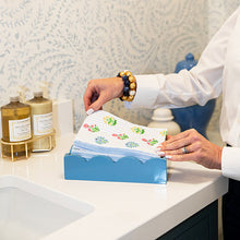 Load image into Gallery viewer, Cornflower Lacquered Scalloped Guest Towel Holder
