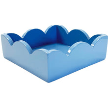 Load image into Gallery viewer, Cornflower Lacquered Scalloped Cocktail Napkin Holder
