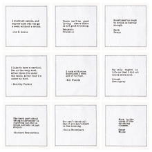 Load image into Gallery viewer, Drinking Quotes - White Cotton Cocktail Napkins, 50ct
