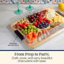 Load image into Gallery viewer, Flip, Serve &amp; Store™ Charcuterie Board with Locking Lid
