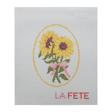 Load image into Gallery viewer, 3rd Year Anniversary Sunflower Flower Series Hand Painted Needlepoint Canvas
