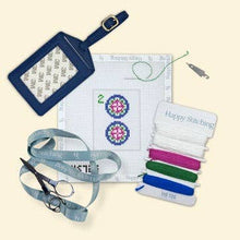 Load image into Gallery viewer, Self-Finishing Needlepoint Luggage Tag Kit, Two Dot Mahjong
