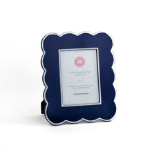 Load image into Gallery viewer, Blue Scalloped Hand-Painted Frame, 5x7
