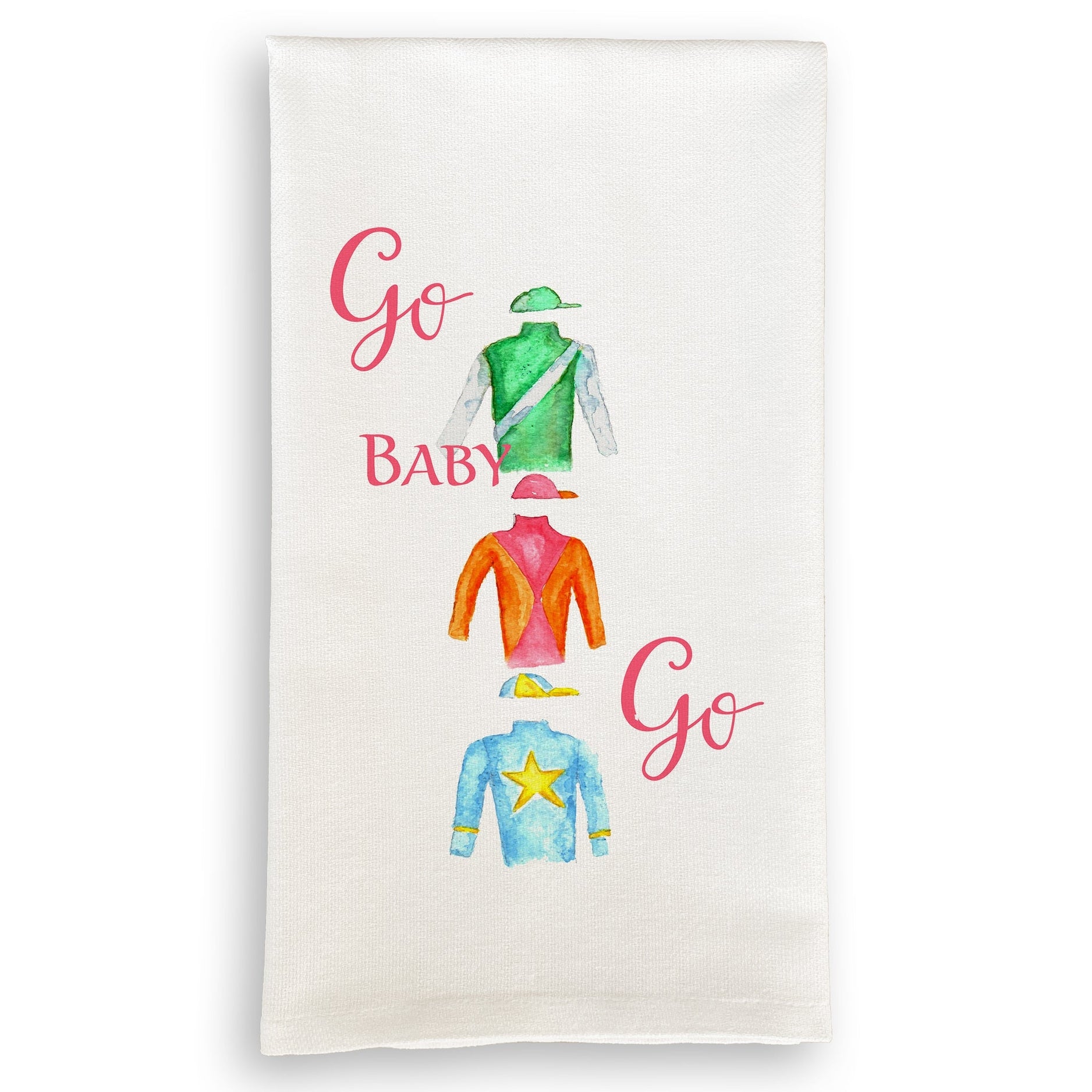 Jockey Silks Go, Baby, Go Tea Towel