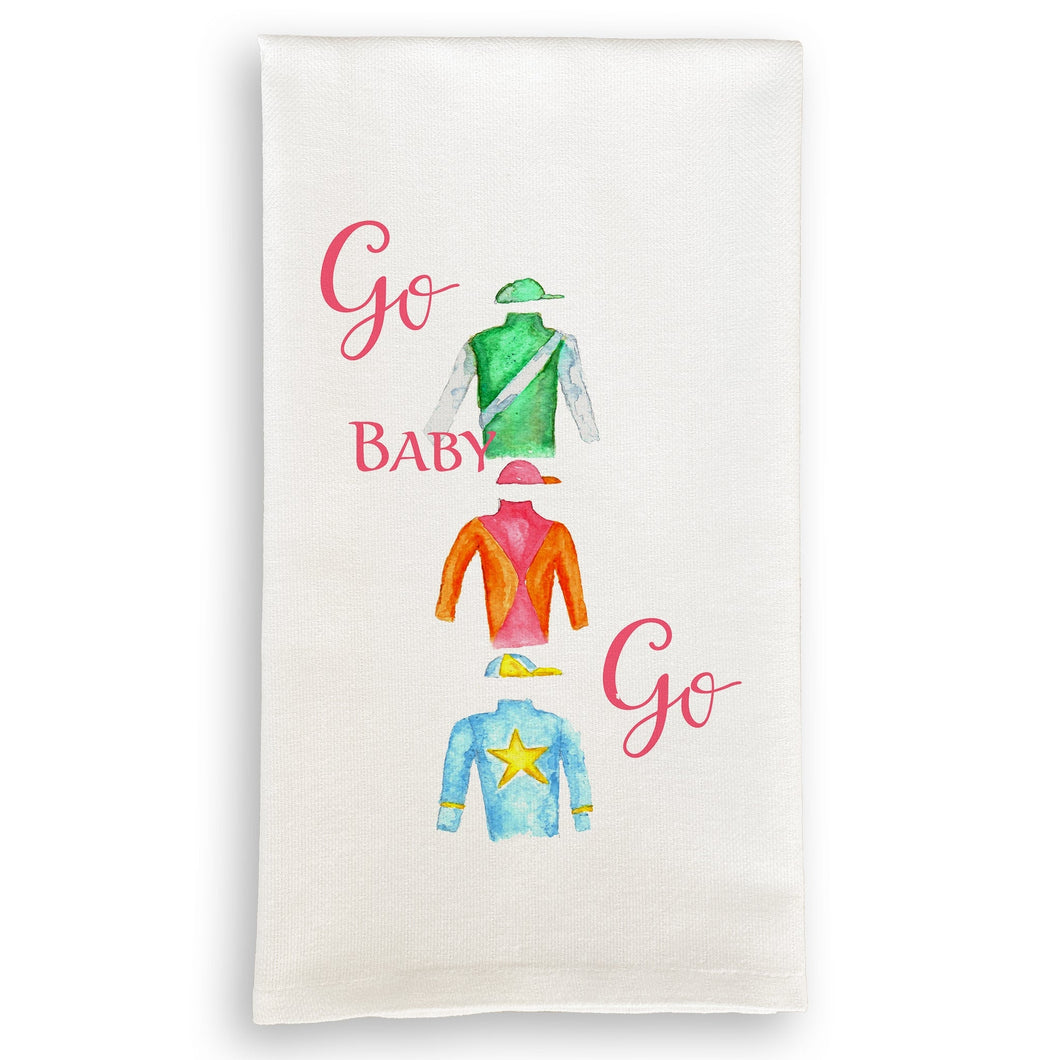 Jockey Silks Go, Baby, Go Tea Towel