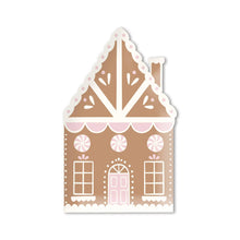 Load image into Gallery viewer, Gingerbread House Shaped Paper Plate, 8ct
