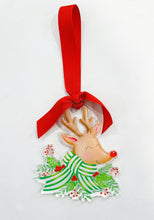 Load image into Gallery viewer, Reindeer Acrylic Christmas Ornament, Green
