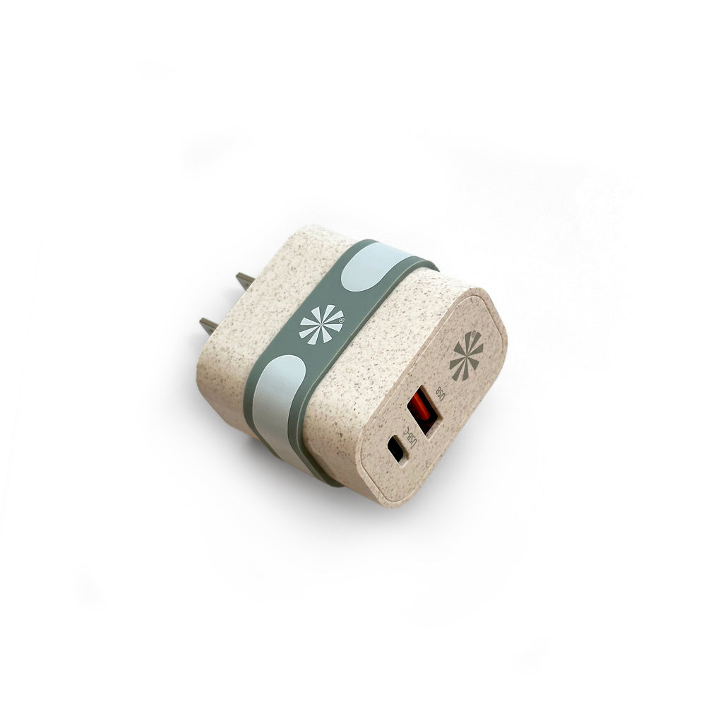 Double Play Eco Wall Power Adapter, Natural