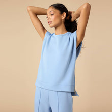Load image into Gallery viewer, DreamTech Pleated Shoulder Tank with Cropped Pant, Sky Blue
