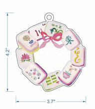 Load image into Gallery viewer, Mahjong Tile Wreath Watercolor Acrylic Ornament
