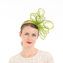 Load image into Gallery viewer, Sinamay Loop Fascinator, Lime
