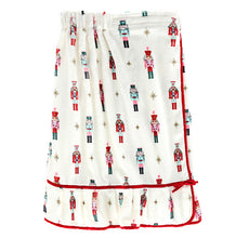 Load image into Gallery viewer, Plush Spa Wrap - Ivory + Nutcrackers
