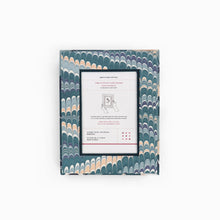 Load image into Gallery viewer, Hand Marbled Tabletop Picture Frame, Blue Ochre Mountains
