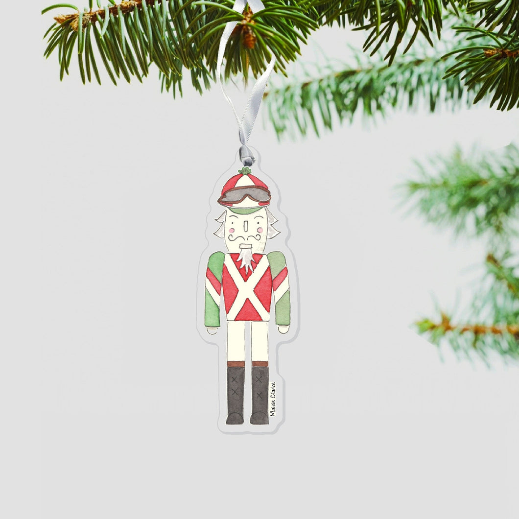 Jockey Nutcracker Acrylic Ornament
