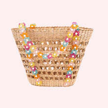 Load image into Gallery viewer, Colorful Beaded Straw Beach Basket Tote
