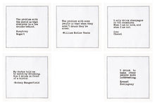 Load image into Gallery viewer, Drinking Quotes - White Cotton Cocktail Napkins, 50ct
